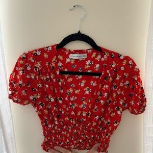 Faithfull the Brand Red Floral Top